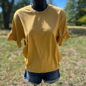 Worn once! Social Culture mustard yellow quarter sleeve.